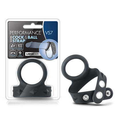 Blush Performance Vs7 Silicone Cock & Ball Strap - Adjustable - Black