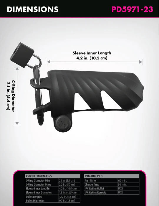 Pipedream Remote-Controlled Vibrating Cock Blocker - Black