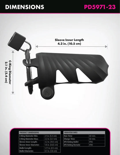 Pipedream Remote-Controlled Vibrating Cock Blocker - Black