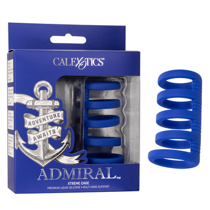 CalExotics Admiral Xtreme Cock Cage – Blue – Liquid Silicone Enhancer