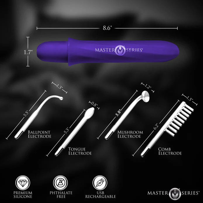 Elektrawand Rechargeable Violet Wand with Attachments - Purple