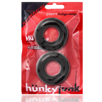 Hunkyjunk Stiffy 2-Pack Bulge Rings - Black - Phthalate Free