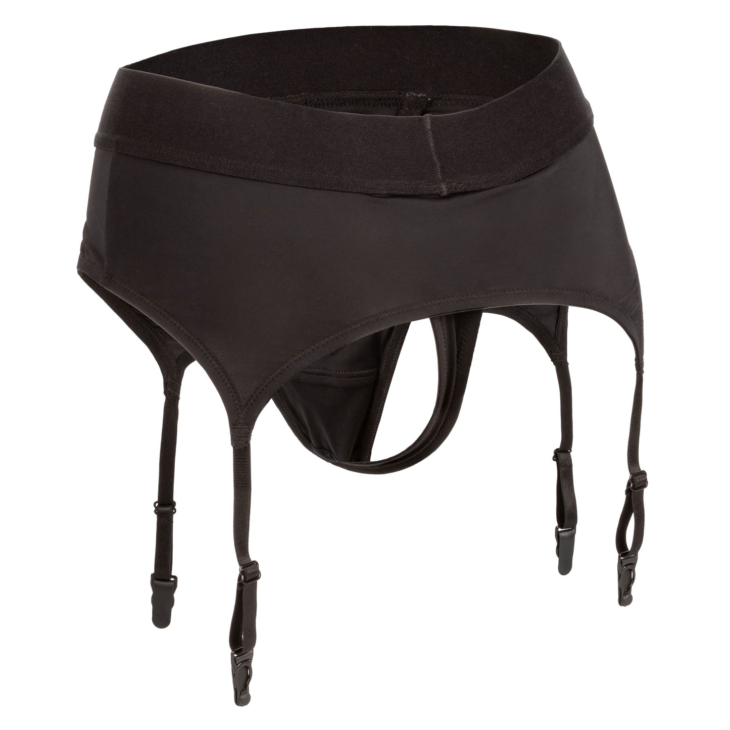 CalExotics Boundless Thong with Garter - Harness Design - Black