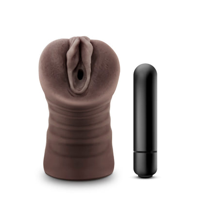 Blush Hot Chocolate Brianna - Realistic Vibrating Stroker - Brown