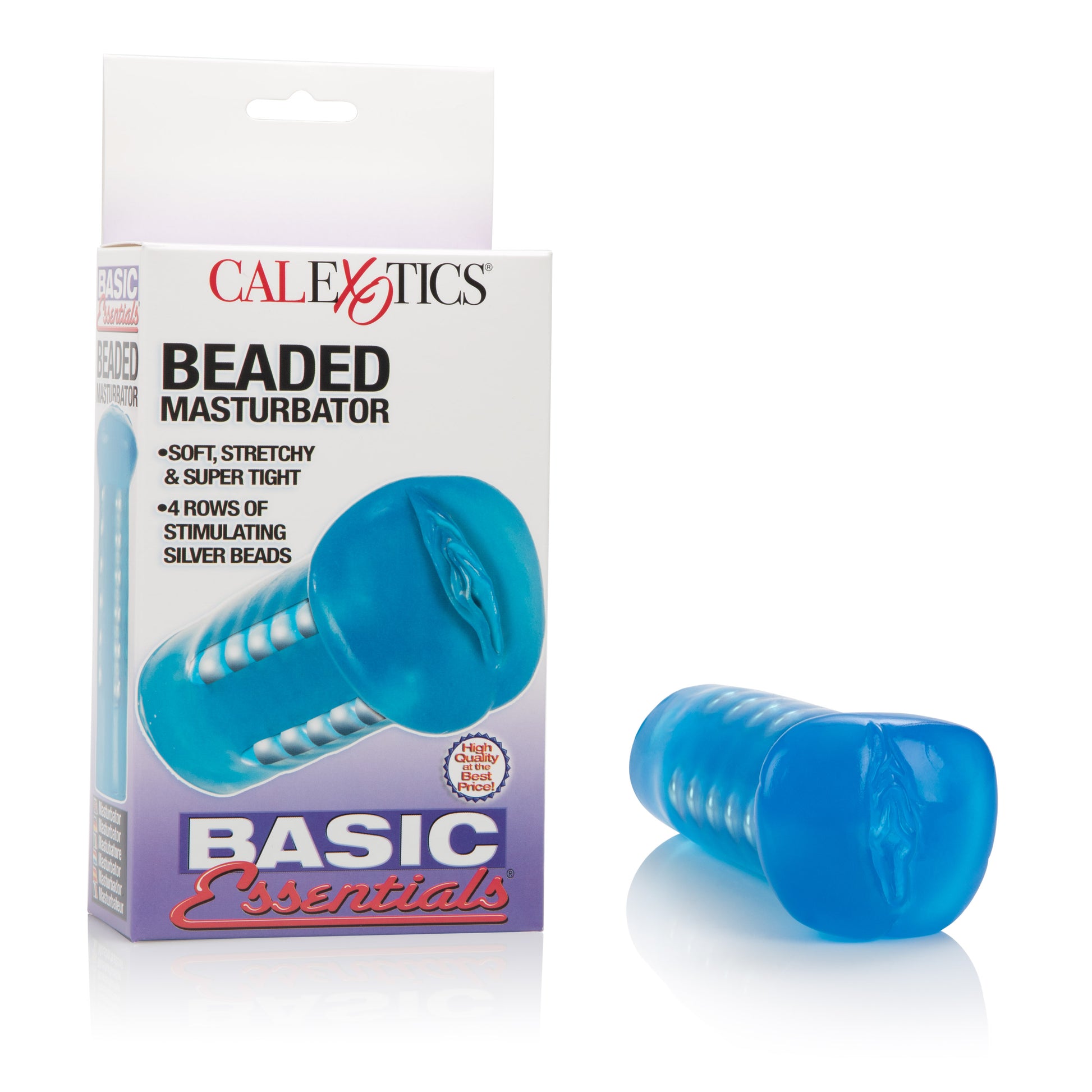 CalExotics Beaded Masturbator – Soft and Stretchy, Blue