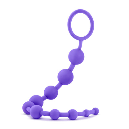 Blush Luxe Silicone 10 Beads – Purple – Graduating Anal Beads