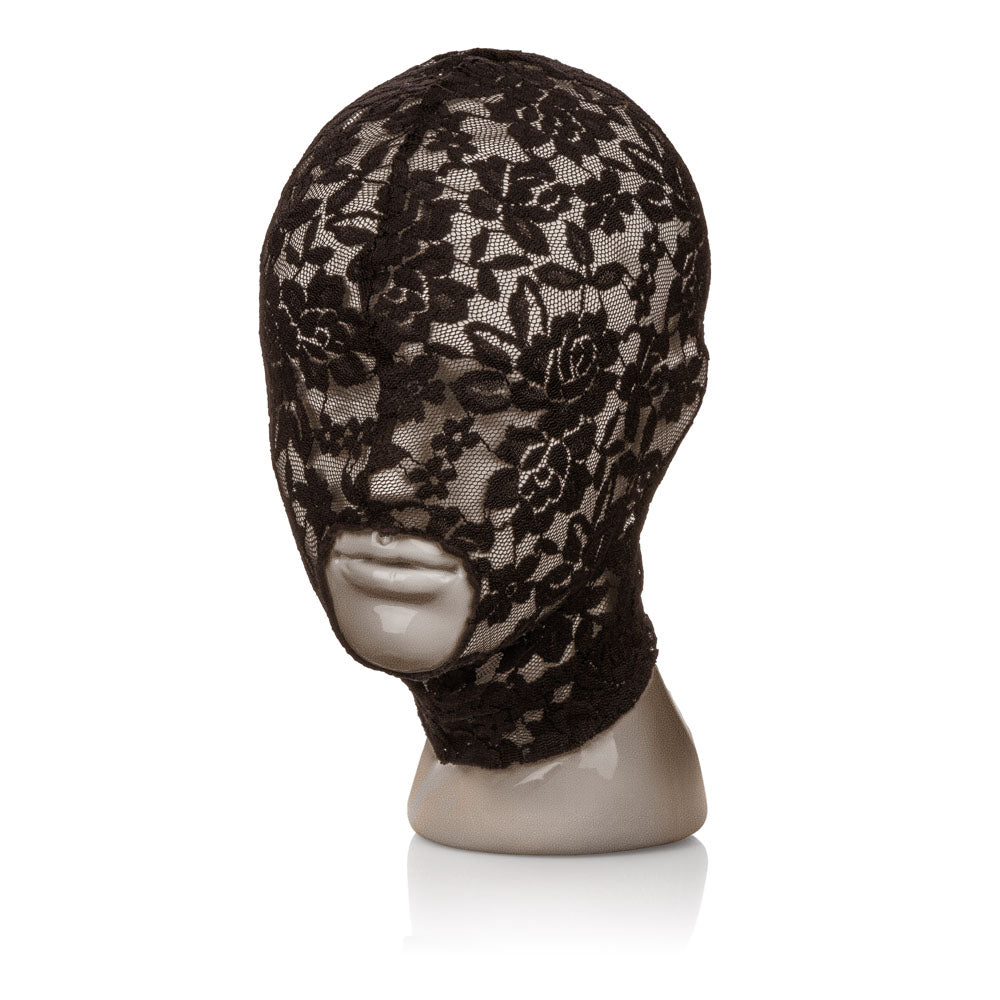 CalExotics Scandal Lace Hood - Black - Sensory Play Mask