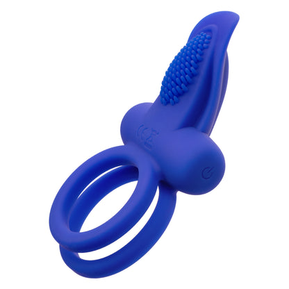 CalExotics Silicone Rechargeable Dual Pleaser Enhancer - Blue - 7 Functions