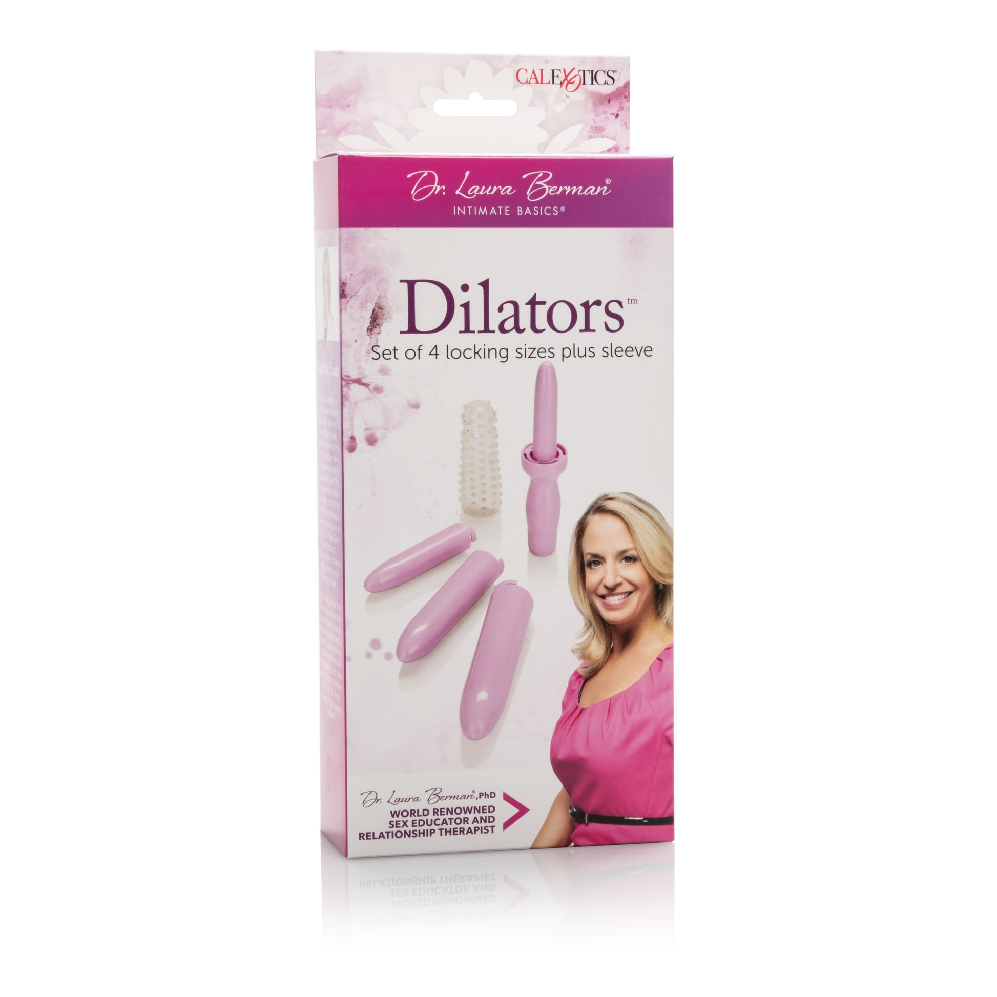 Dr. Laura Bernam Dilator Set - 4 Locking Sizes with Vibrating Massager - Purple