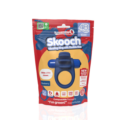 4B Skooch Vibrating Cock Ring with Flexible Fins - Blue
