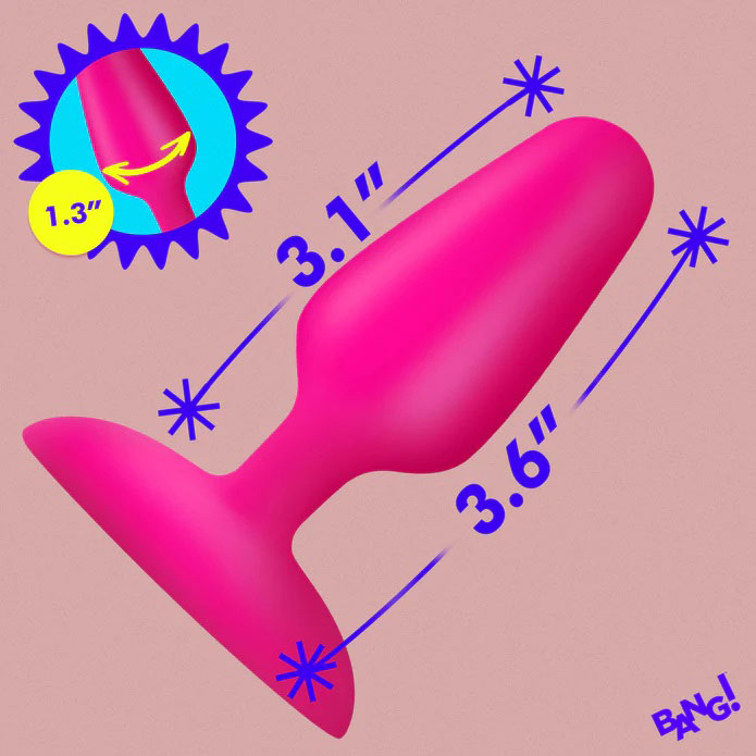 XR Brands Flexible Vibrating Silicone Butt Plug - Pink - 3 Speeds, 7 Patterns