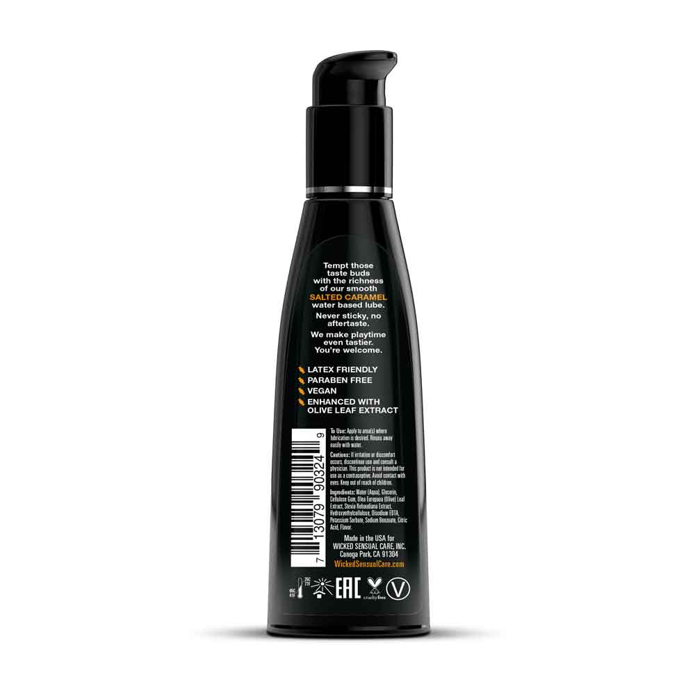 Wicked Aqua Salted Caramel Personal Lubricant – 4 Fl. Oz. – Water-Based