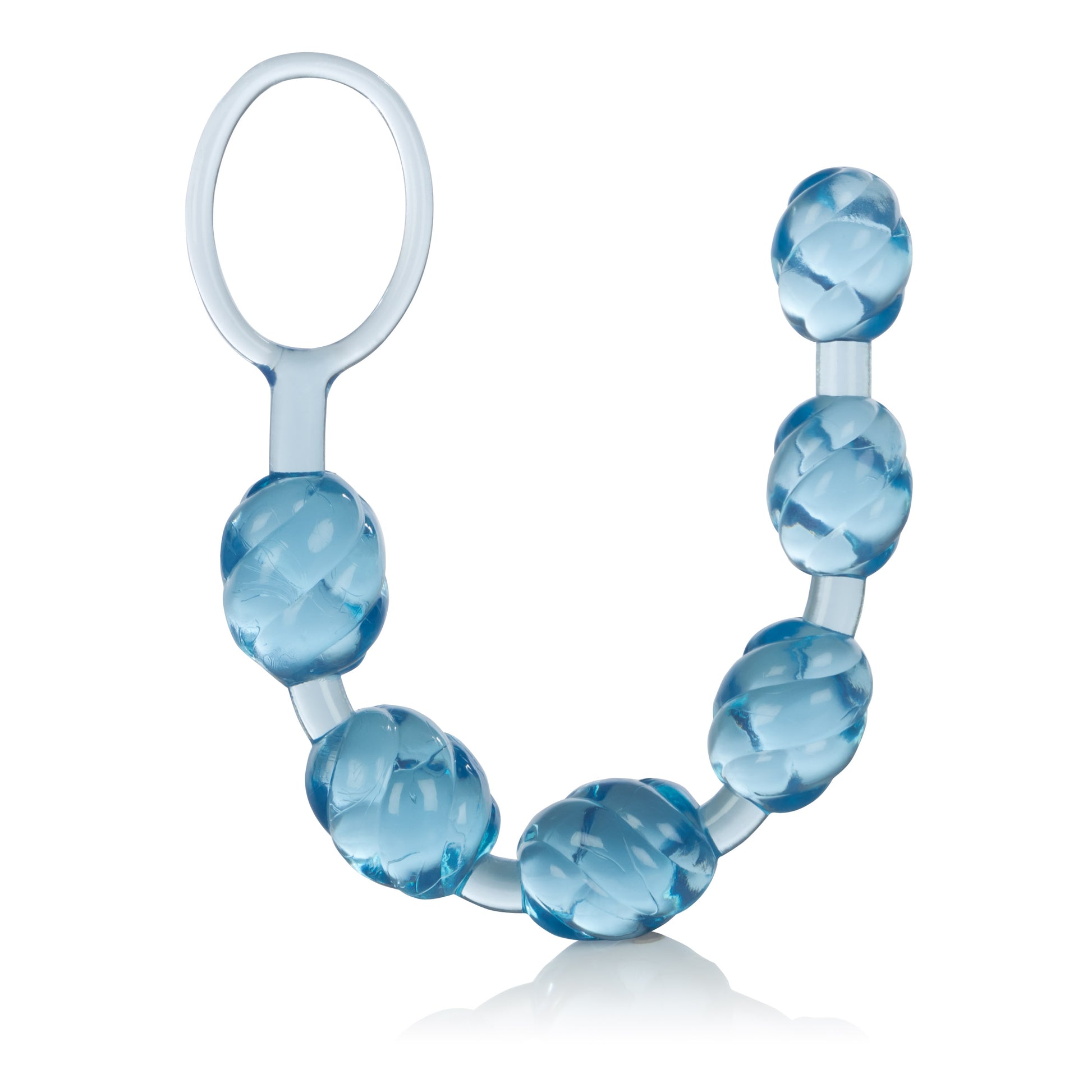 CalExotics Swirl Pleasure Beads - Flexible Graduated Beads - Blue