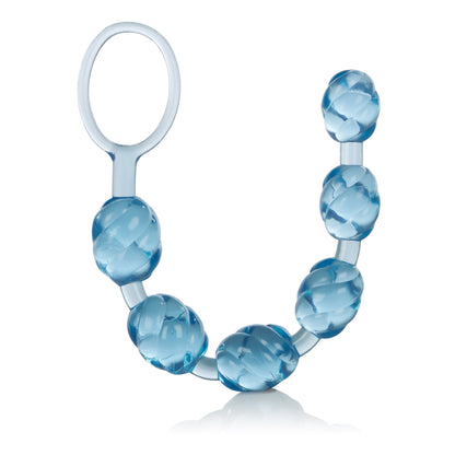 CalExotics Swirl Pleasure Beads - Flexible Graduated Beads - Blue