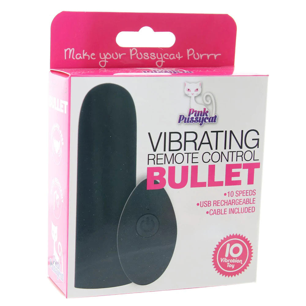 Pink Pussycat Remote Control Bullet Vibe - Black - Multi-Speed Vibrations