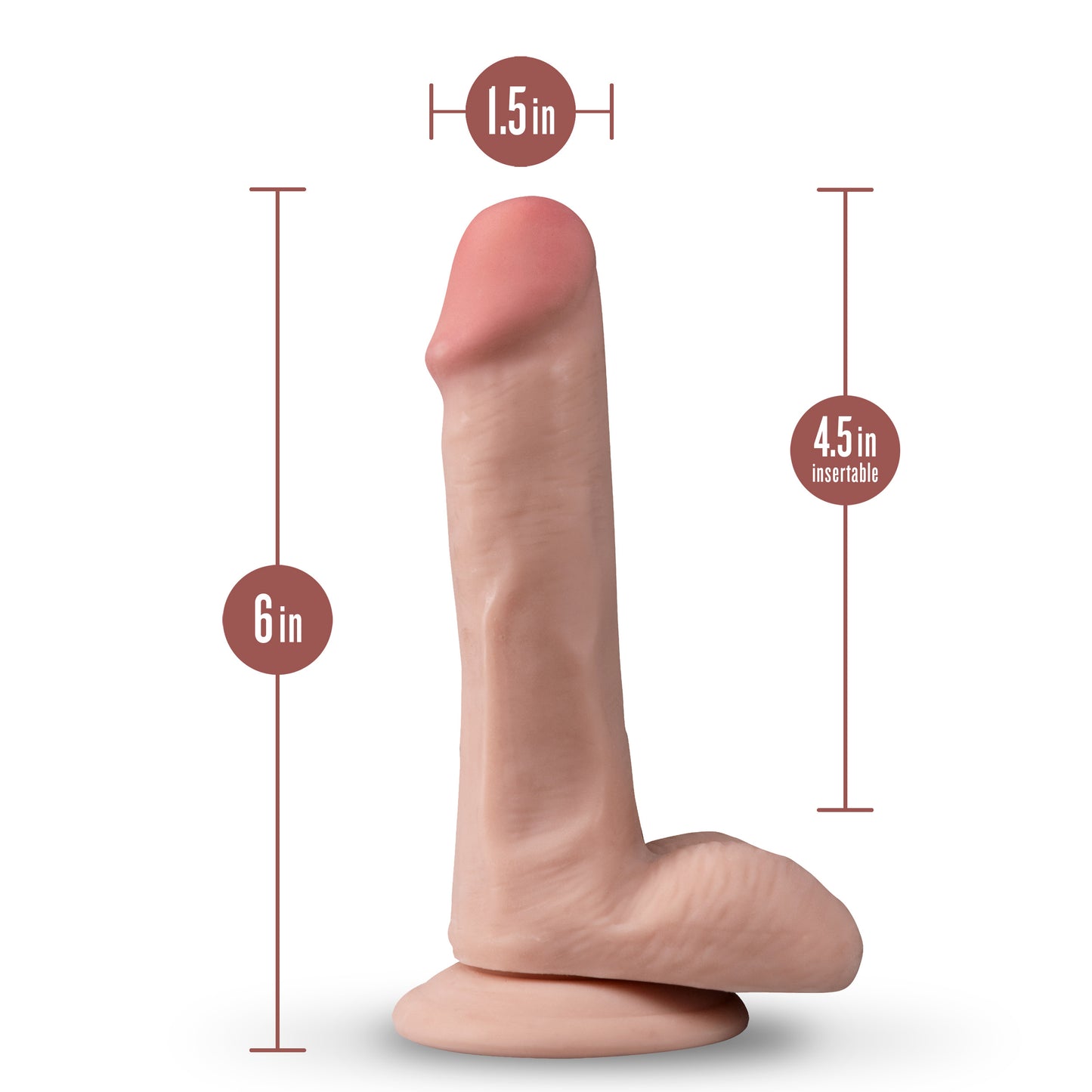 Dr. Skin Plus 6 Inch Posable Dildo with Balls - Vanilla