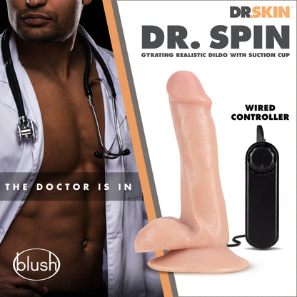 Dr. Skin Dr. Spin 6 Inch Gyrating Realistic Dildo - Vanilla