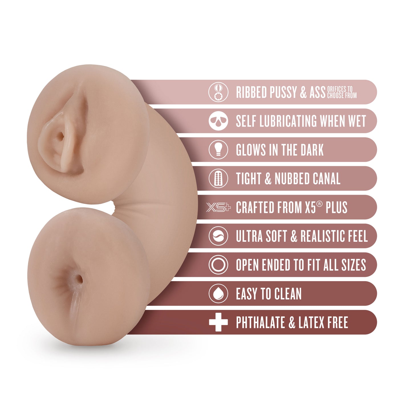 Enlust Tasha Soft and Wet Glow in the Dark Stroker – Beige