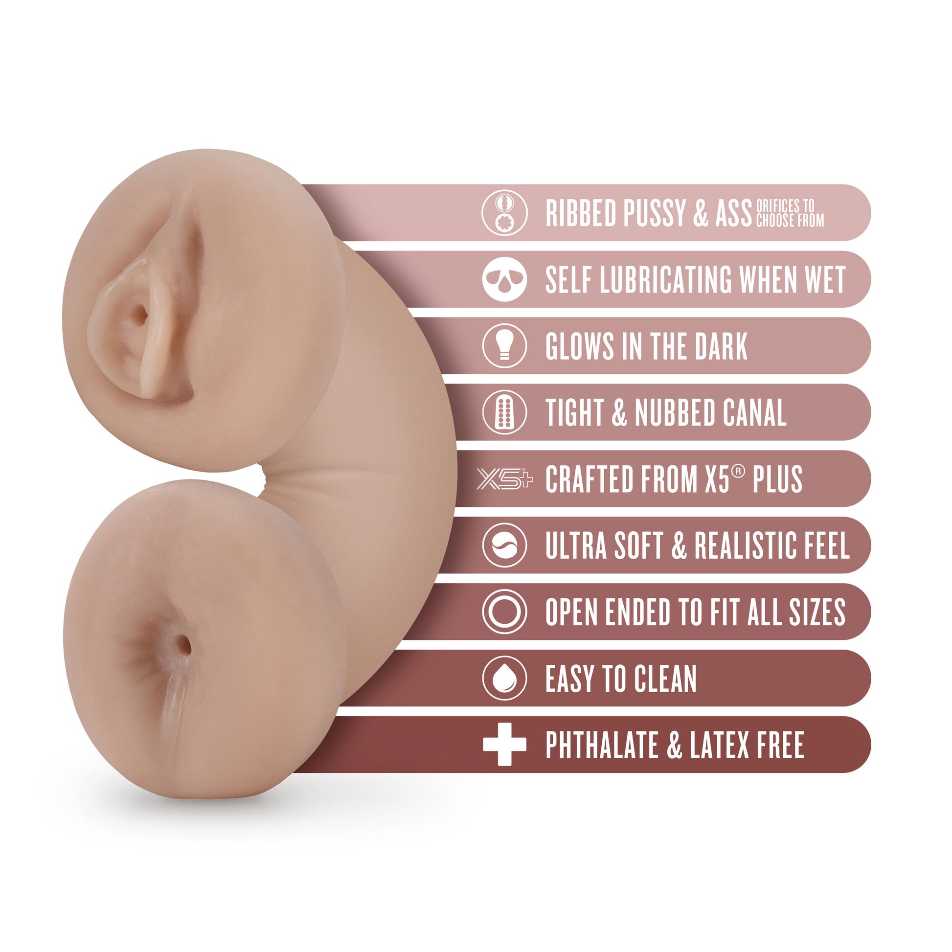 Enlust Tasha Soft and Wet Glow in the Dark Stroker – Beige