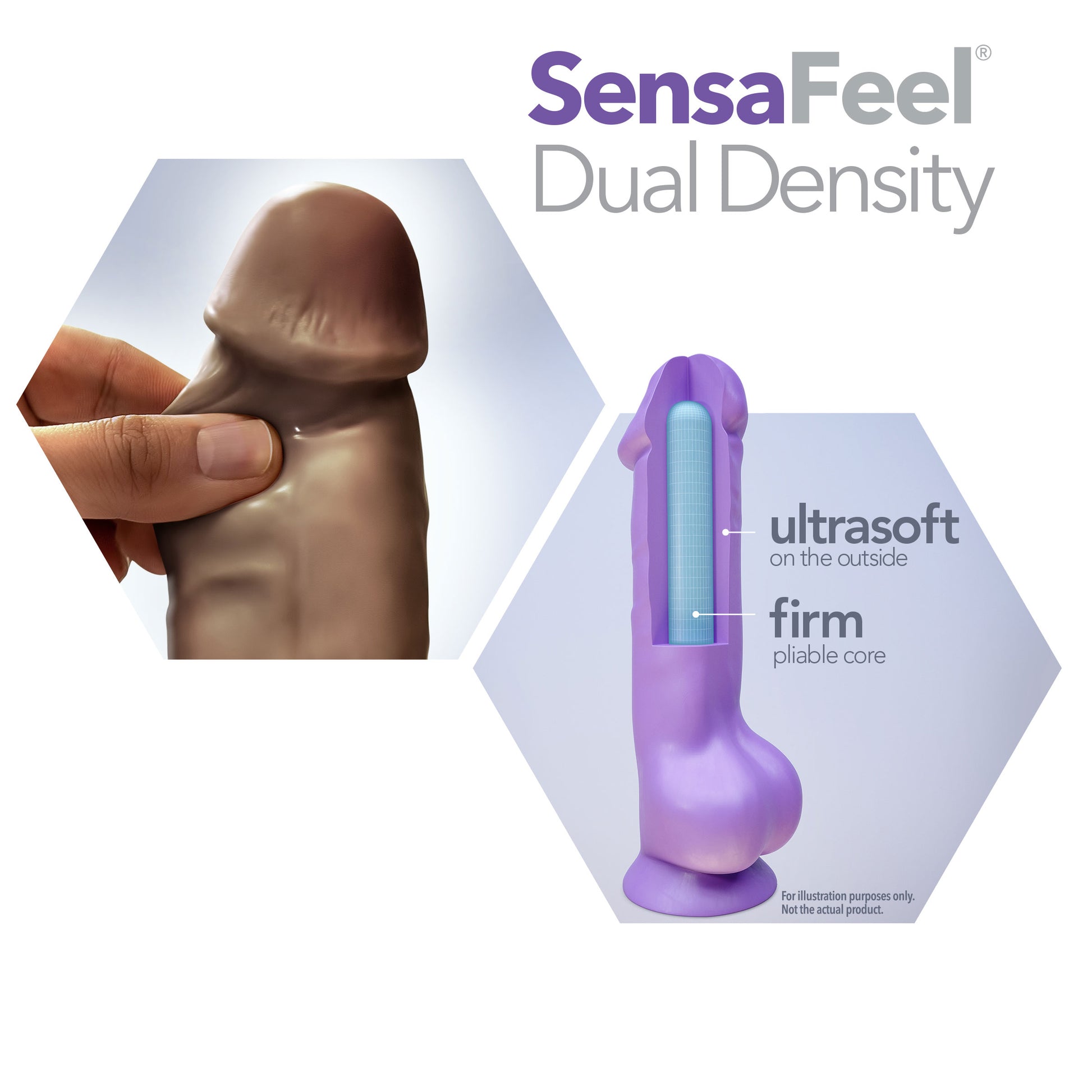 Au Natural 9 Inch Dildo with Suction Cup - Chocolate
