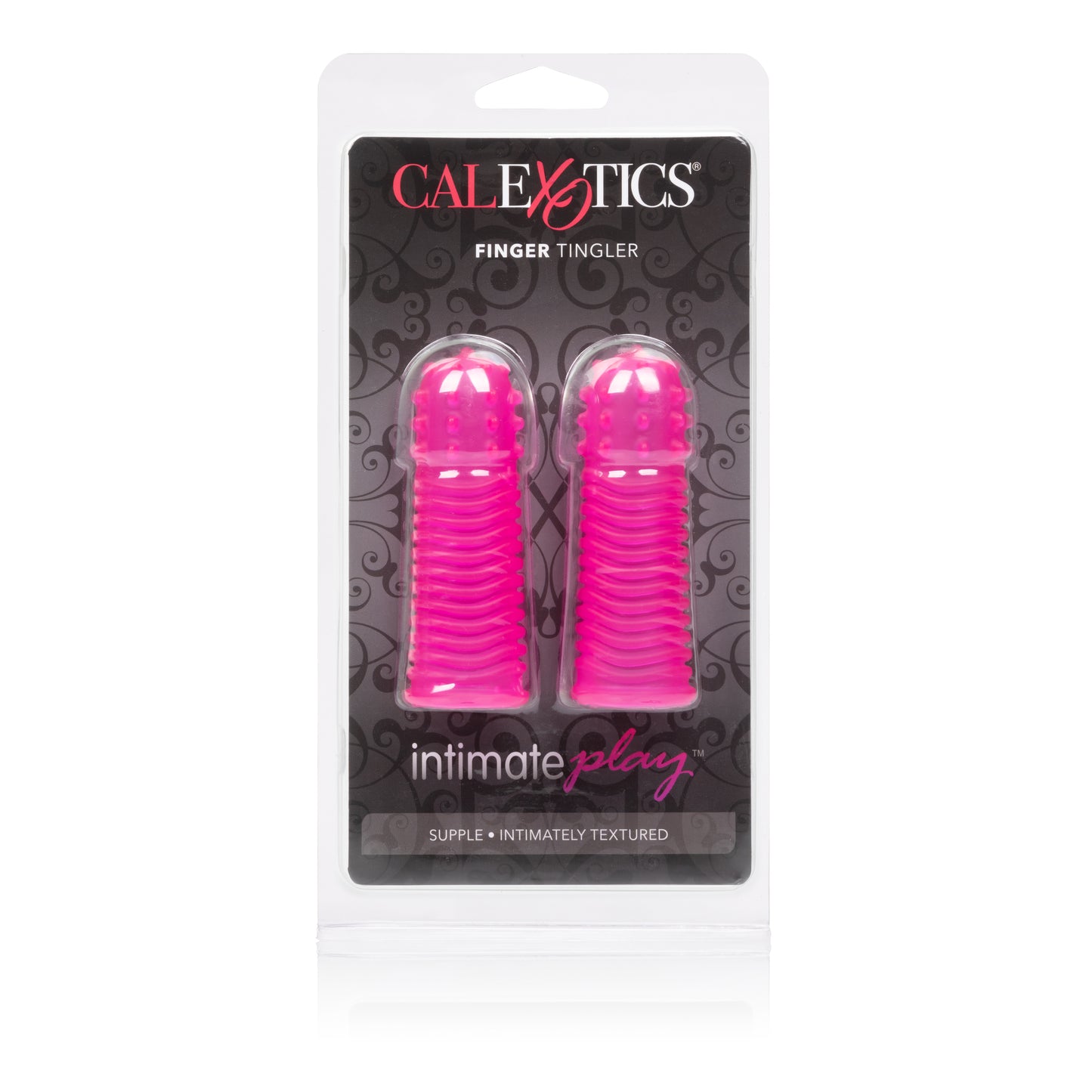 CalExotics Intimate Play Finger Tinglers – Pink – Flexible Ribbed Teasers
