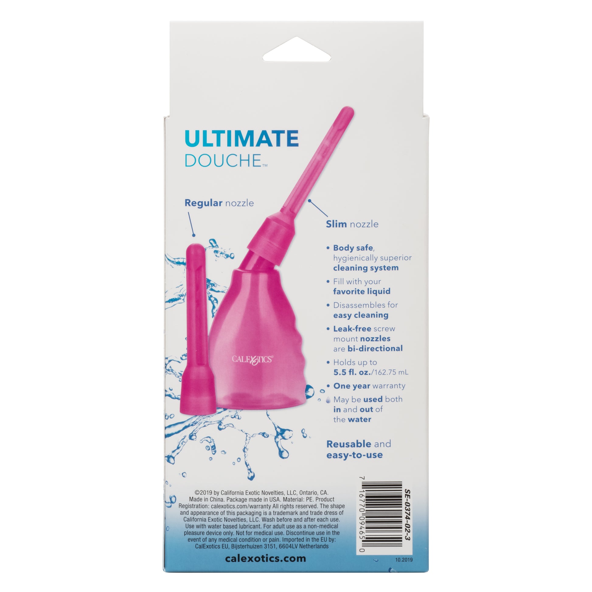 CalExotics Ultimate Douche System - Reusable with Interchangeable Nozzles - Purple