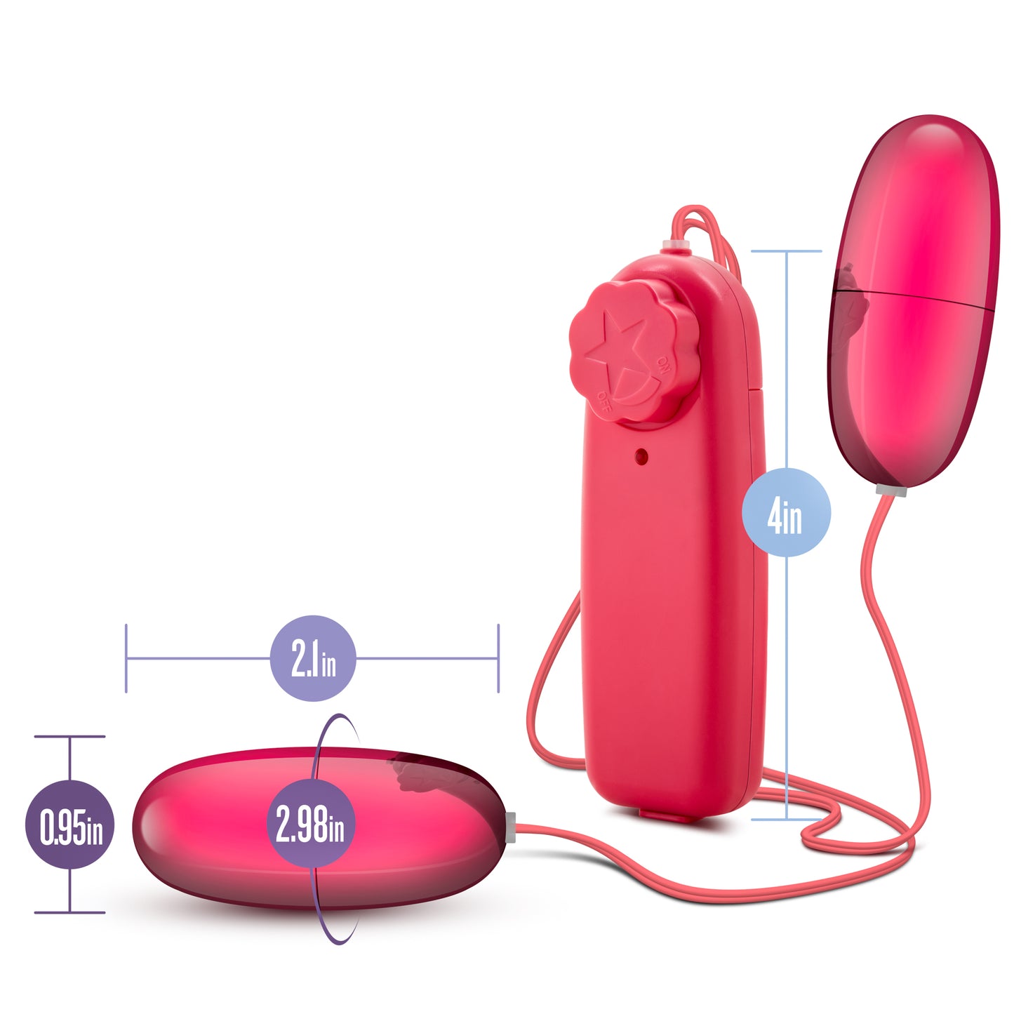 Blush B Yours Double Pop Eggs - Multi-Speed Vibrating Eggs - Cerise