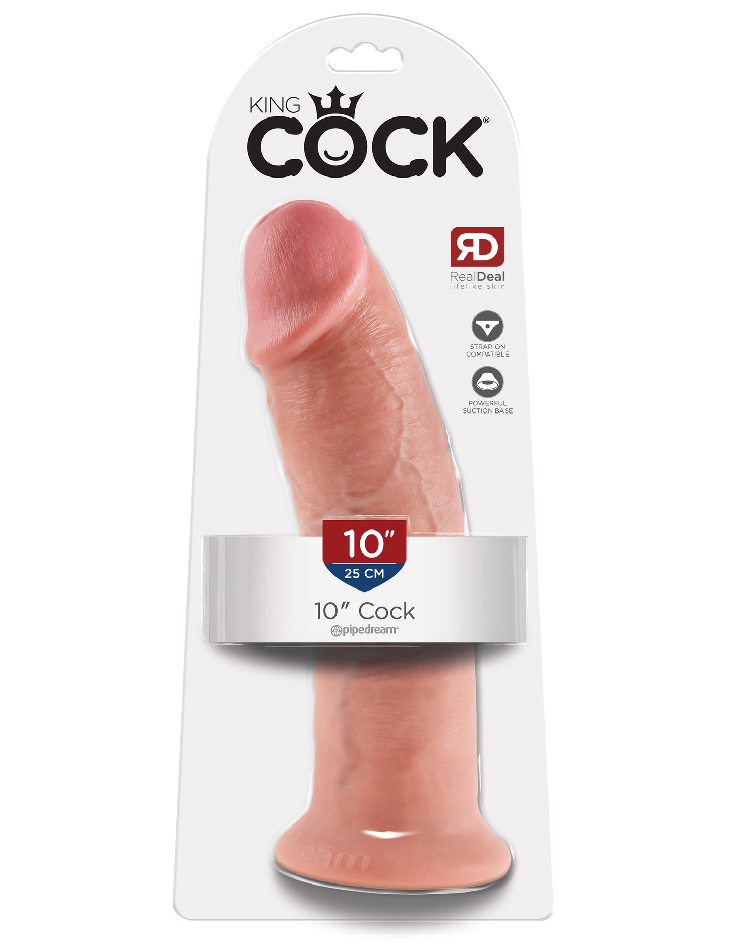 King Cock 10-Inch Dildo with Suction Cup Base - Flesh