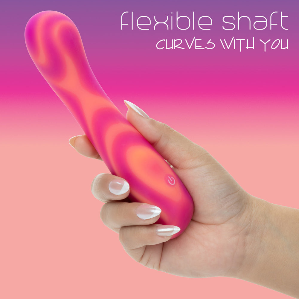 CalExotics Endless Summer Sunset Seducer G-Spot Vibrator, Dual-Layer Liquid Silicone, Pink