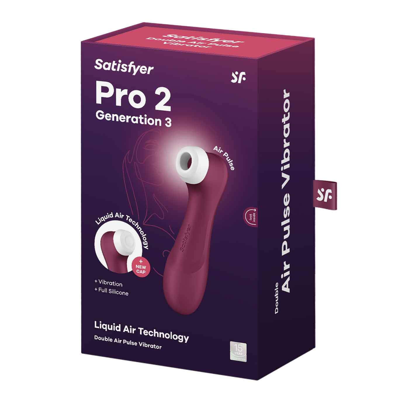 Satisfyer Pro 2 Generation 3 Air Pulse Stimulator with Vibration – Red Wine