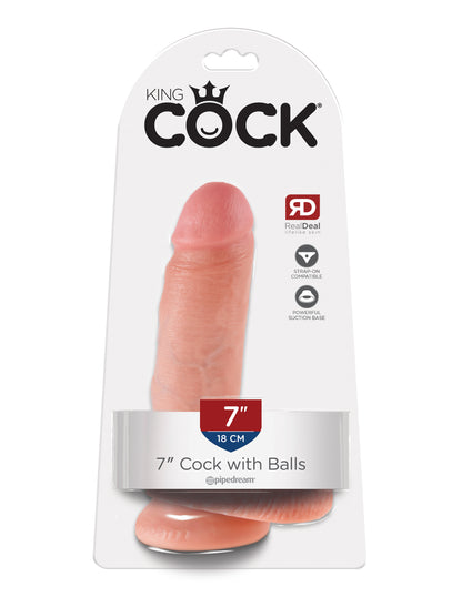 Pipedream King Cock 7-Inch Dildo with Balls - Flesh