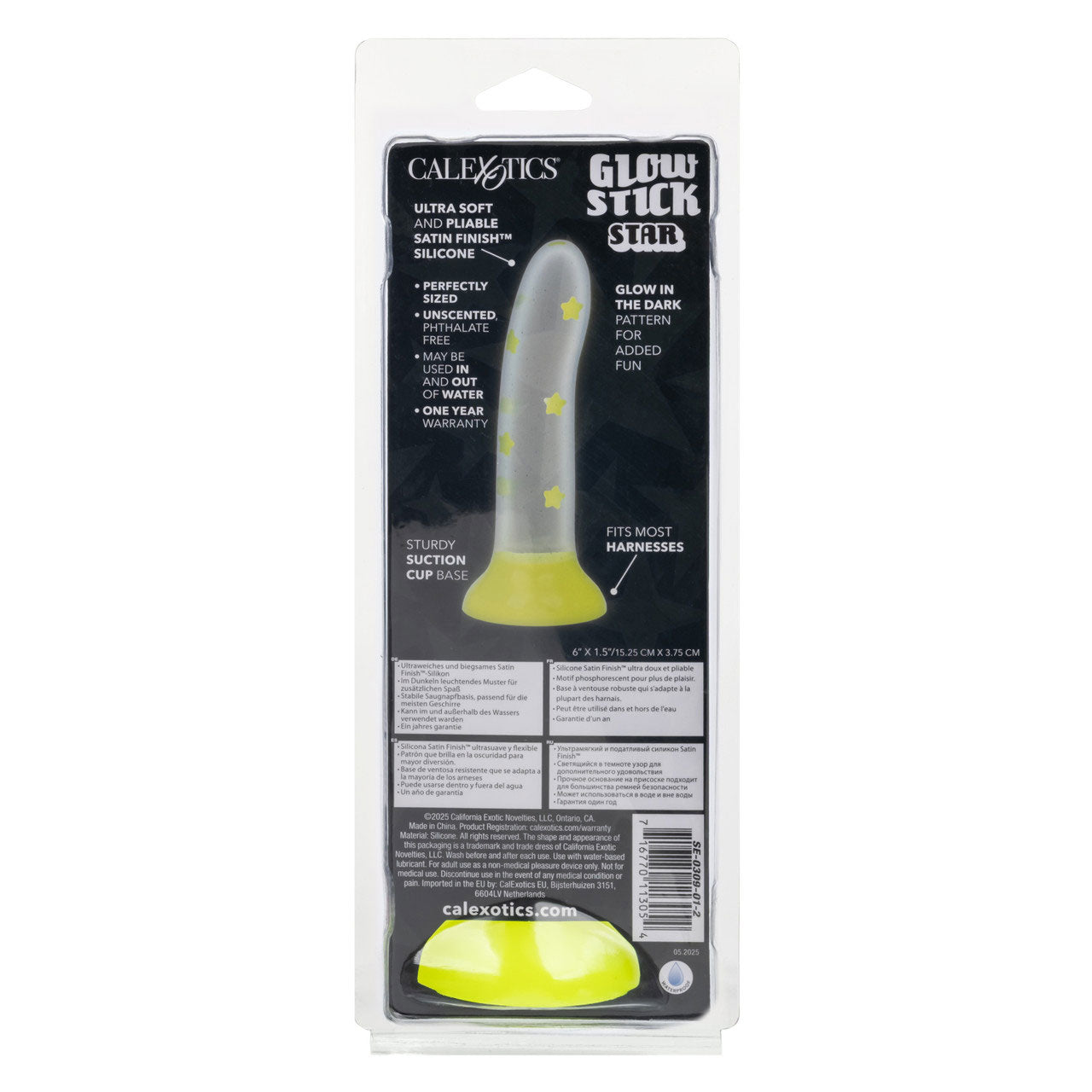 CalExotics Glow Stick Star Waterproof Pleasure Product with Suction Cup – Multi
