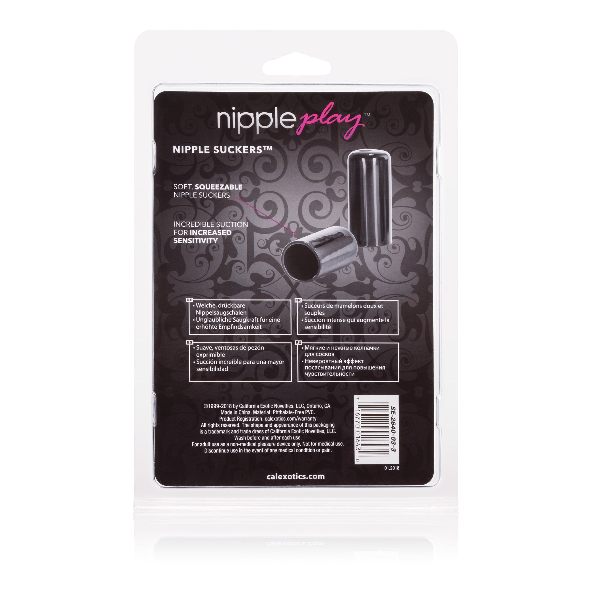 CalExotics Nipple Play Nipple Suckers – Black – Gentle Suction Teasers