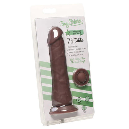 Easy Riders 7" Silicone Dildo – Realistic Design with Suction Cup – Dark Brown