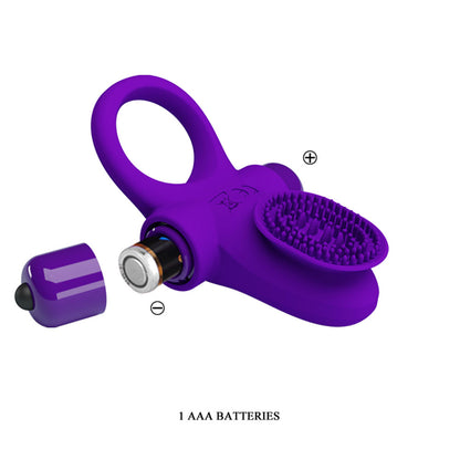 Pretty Love Vibrating Cock Ring II – Purple – Waterproof with 10 Vibration Functions