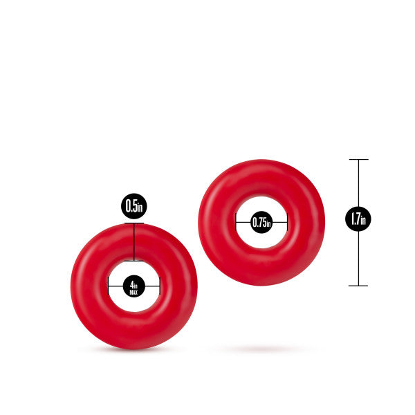 Stay Hard Donut Rings Oversized Cock Rings – Red