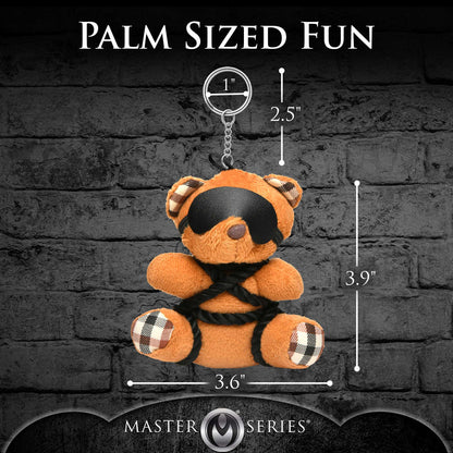 XR Brands Rope Teddy Bear Keychain - Burnt Orange - Kinky Novelty Accessory