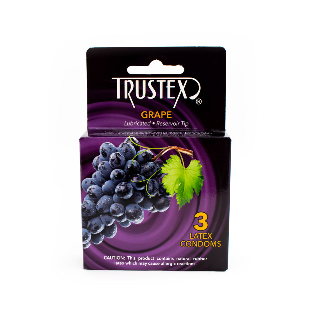 Trustex Flavored Lubricated Condoms – Grape Flavor, 3 Pack