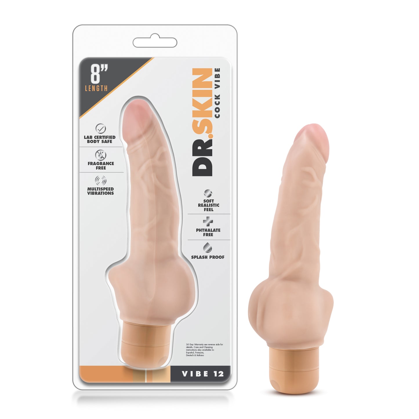 Blush Novelties Dr. Skin Vibe #12 – Realistic Vibrator with Multi-Speed Function – Beige