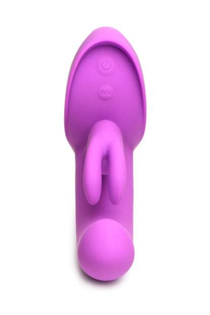 XR Brands Come Hither Rocket Silicone Vibrator - Purple - G-Spot and Clitoral Stimulation