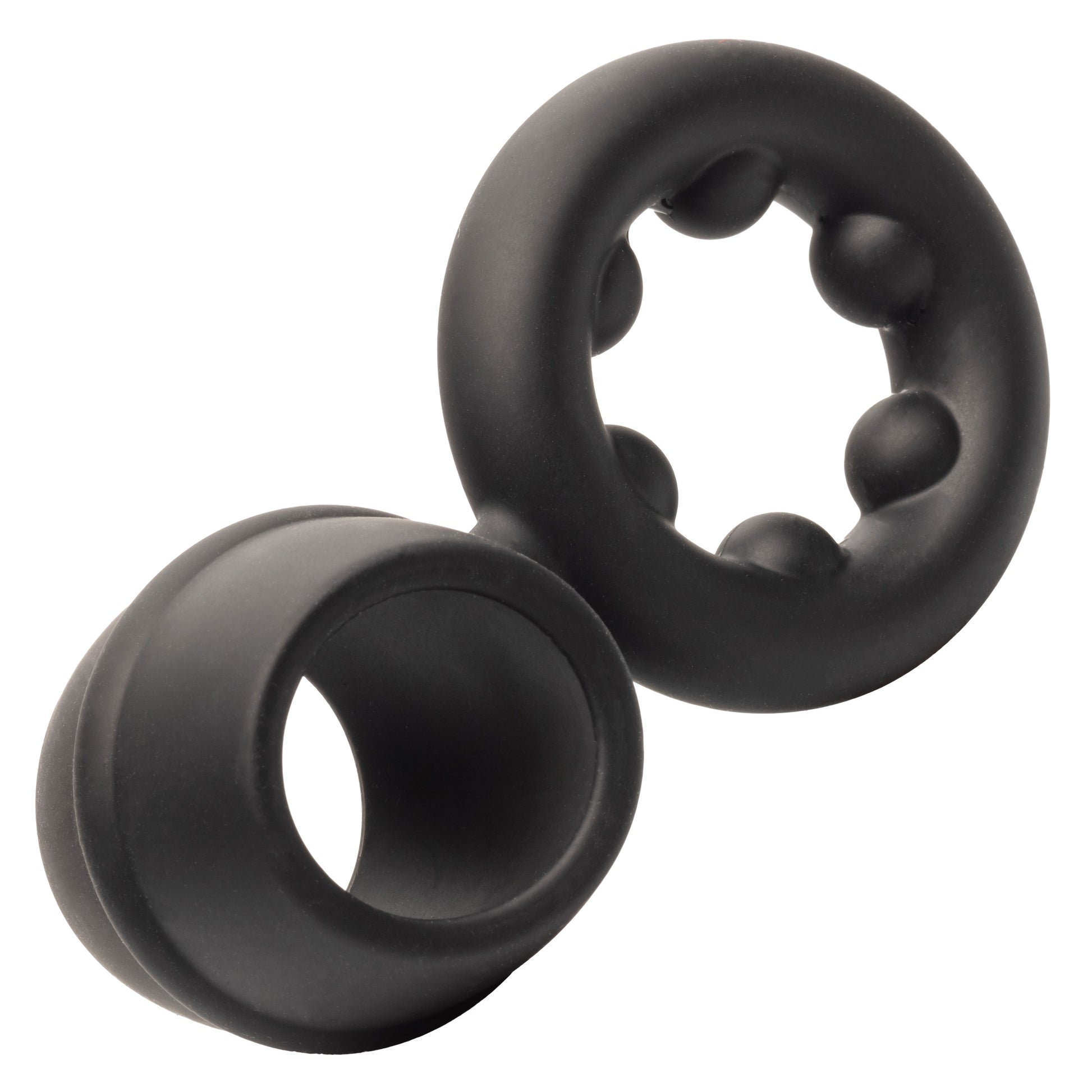 CalExotics Alpha Liquid Silicone Dual Support Magnum Ring – Black