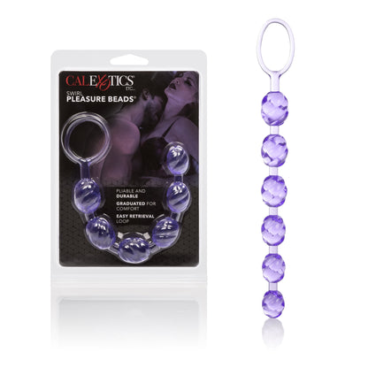 CalExotics Swirl Pleasure Beads - Purple - Graduated Crystalessence Beads