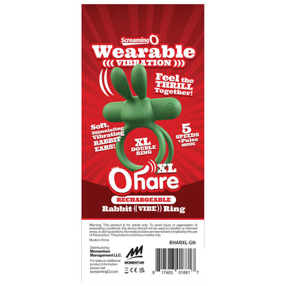 Rechargeable Ohare XL Vibrating Ring with Soft Touch Bullet – Green