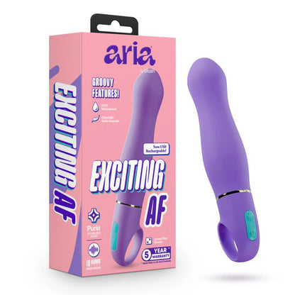Blush Aria Exciting AF 2.0 Rechargeable Vibe with 10 Vibration Modes - Indigo