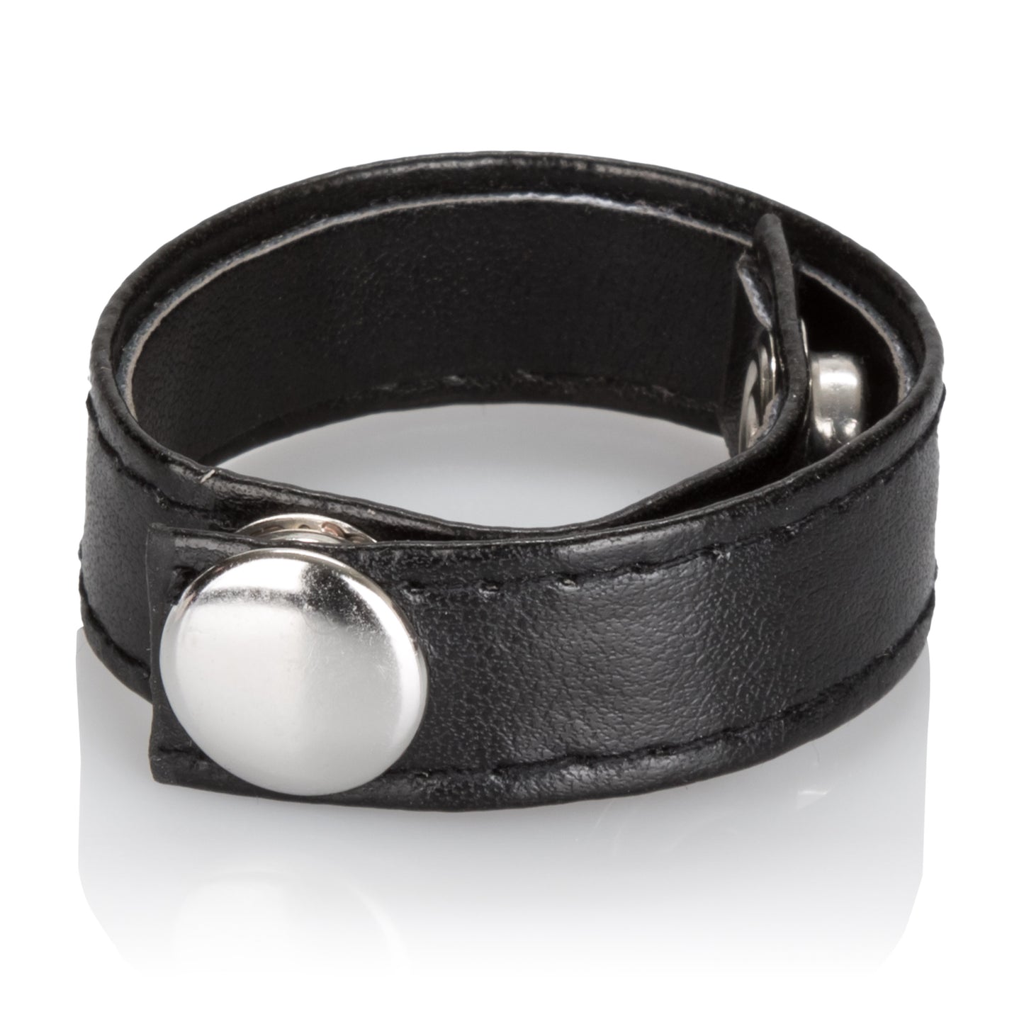 CalExotics Adjustable Leather Black 3-Snap Ring