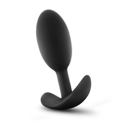 Anal Adventures Platinum Silicone Vibra Slim Plug - Medium - Black