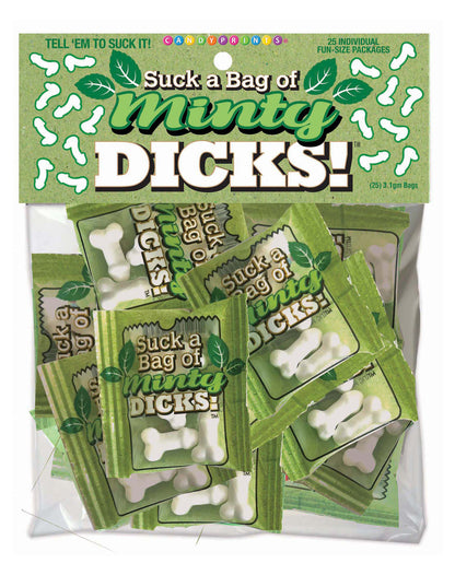 Little Genie Suck a Bag of Minty Dicks – Mint-Flavored Penis-Shaped Candies, Bag of 25