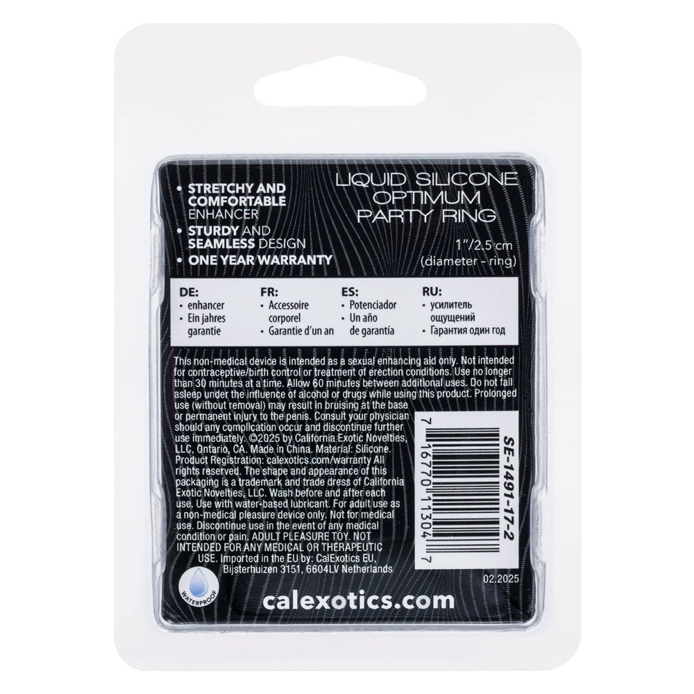 CalExotics Alpha Liquid Silicone Optimum Party Ring – Waterproof, Phthalate-Free, Multi-Color