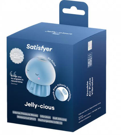 Satisfyer Jelly-Cious Clitoral Stimulator with Air Pulse Waves and Vibration – Blue