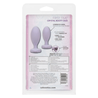 CalExotics Love Crystal Booty Duo - Purple Anal Plug Set with Graduated Sizes